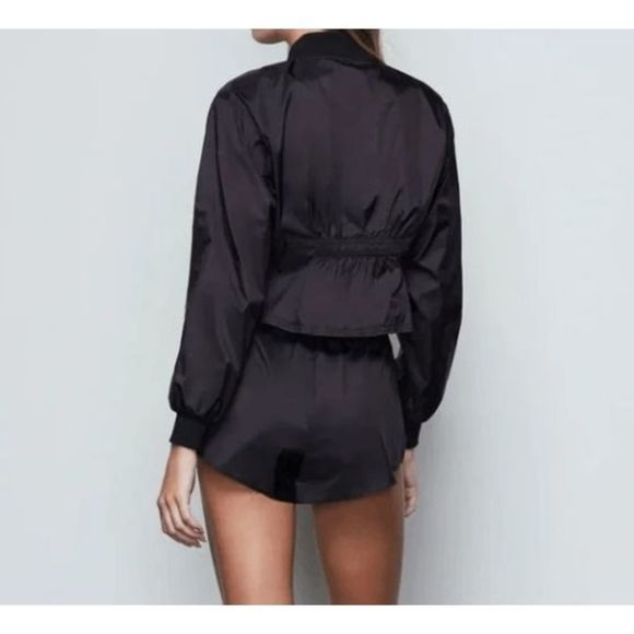 Good American Sheer Pleat Jacket Black001 SZ 7(4XL) NWT $115 - Picture 2 of 4